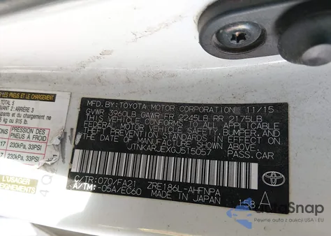 2016 Scion Im z USA, uszkodzony, nr VIN JTNKARJEXGJ515057